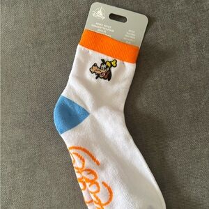 Disney Goofy adult White and Orange Socks one size